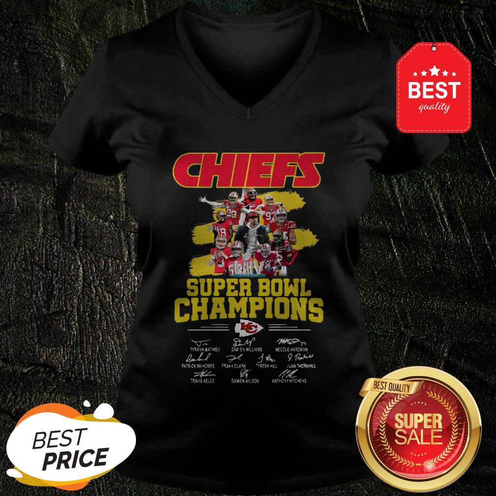 Chiefs Super Bowl Champions Signatures V-neck