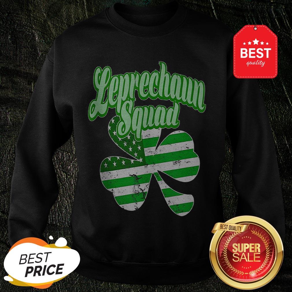 Leprechaun Squad St. Patrick’s Day American Flag Irish Clover Sweatshirt