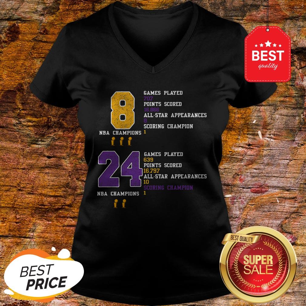 NBA Champion 8 24 Game Played Points Scored All-Star Appearances V-neck