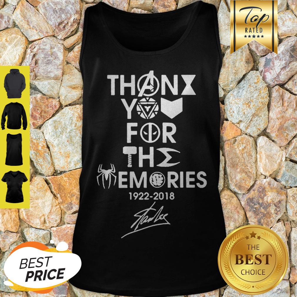 Thank You For The Memories Rest In Peace 1922-2018 Stan Lee Tank Top