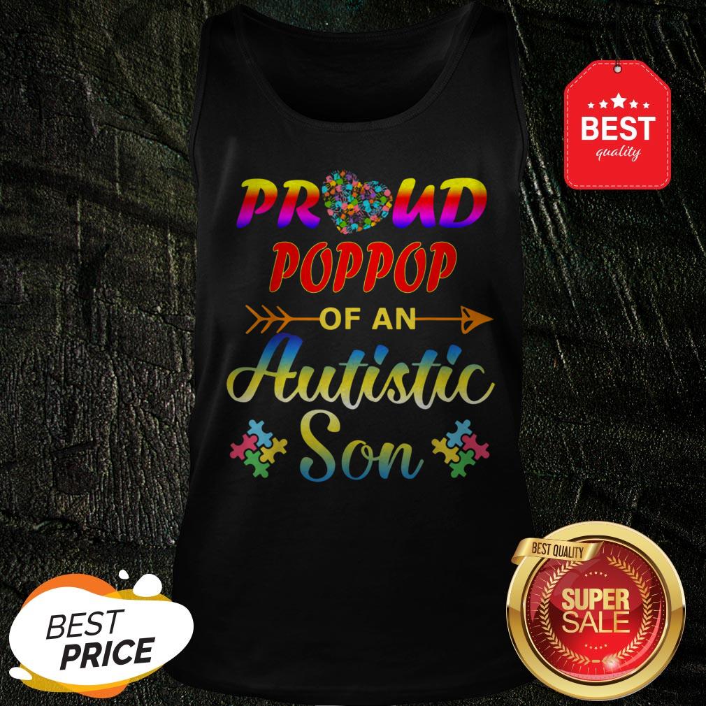 Autism Awareness Tee Proud Poppop Autistic Son Funny Gifts Tank Top