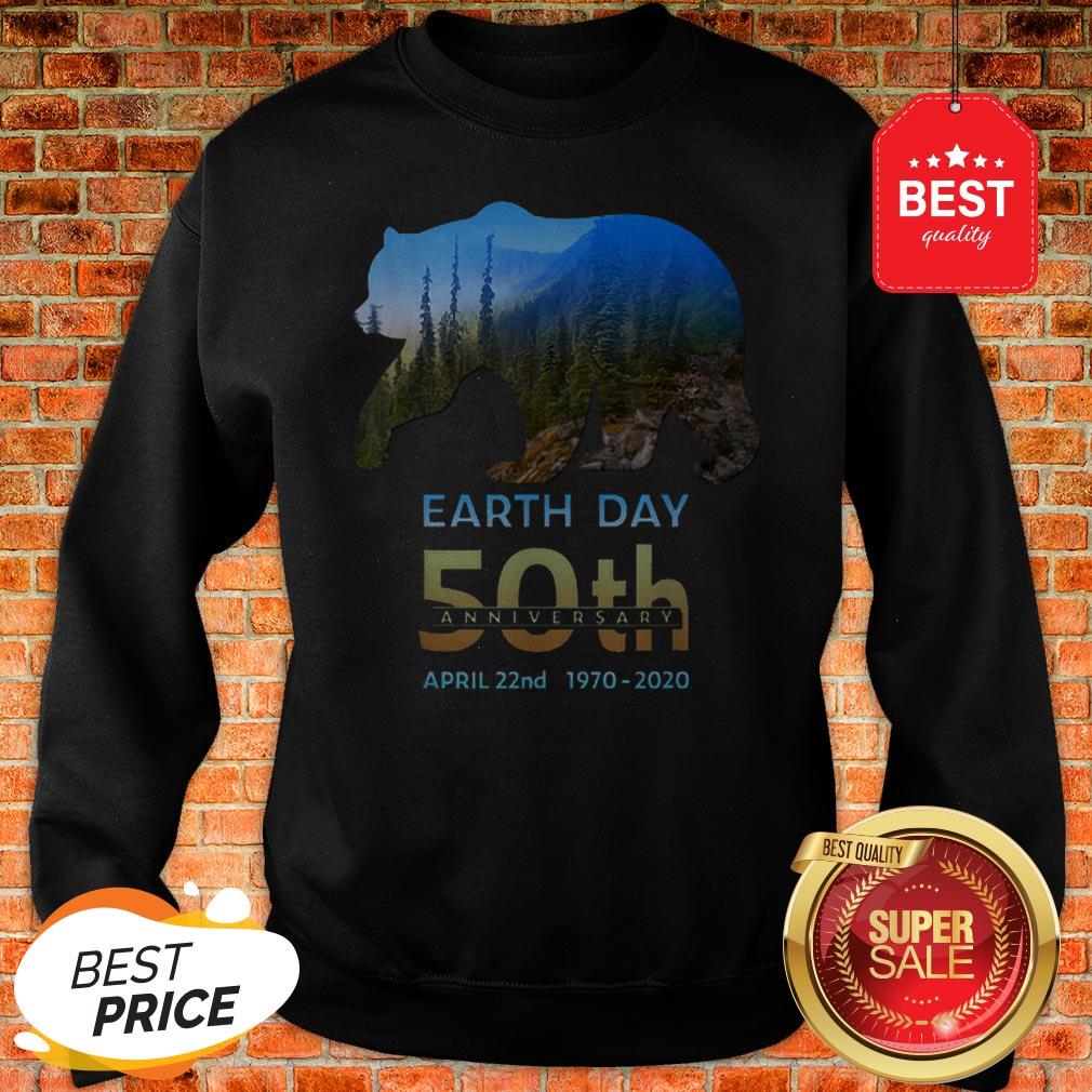 Brown Bear Silhouette Earth Day 50th Anniversary April 22nd Sweatshirt