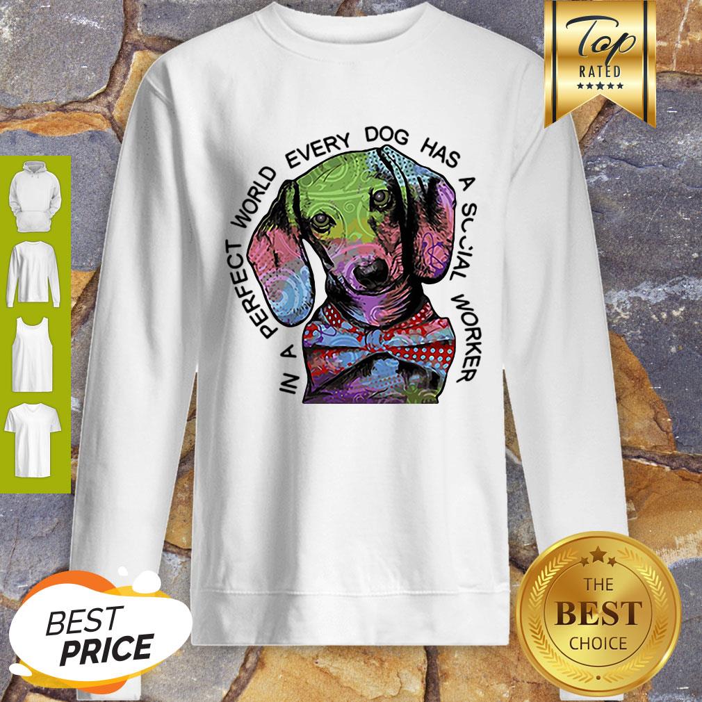 Dachshund In A Perfect World Every Dog Has A Social Worker Sweatshirt