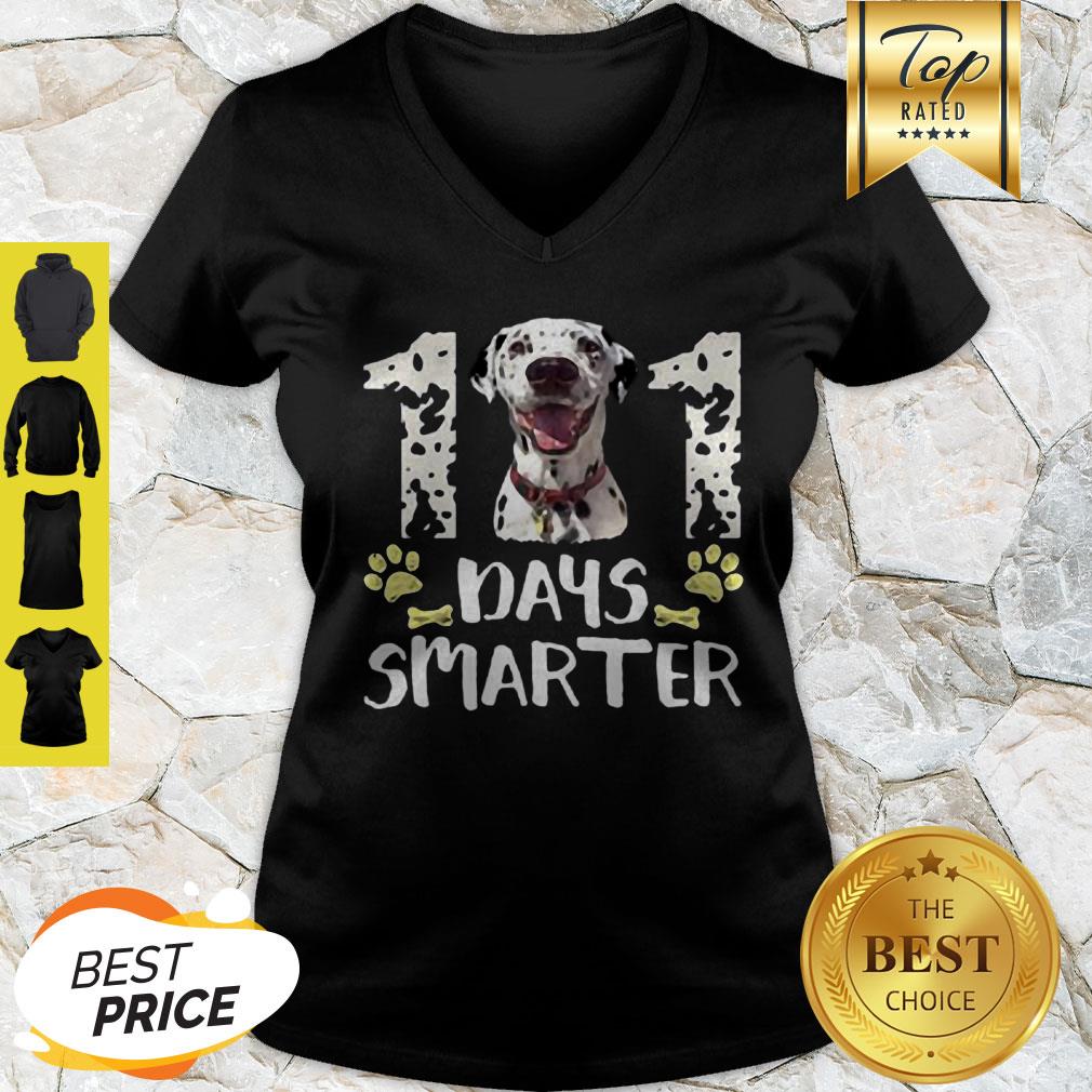 Dalmatian 101 Days Smarter School Teacher V-neck