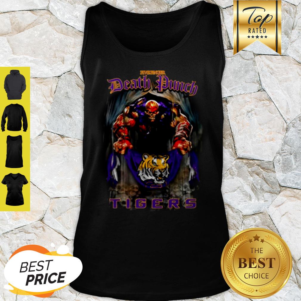 Five Finger Death Punch Holding LSU Tigers Flag Tank TopFive Finger Death Punch Holding LSU Tigers Flag Tank Top