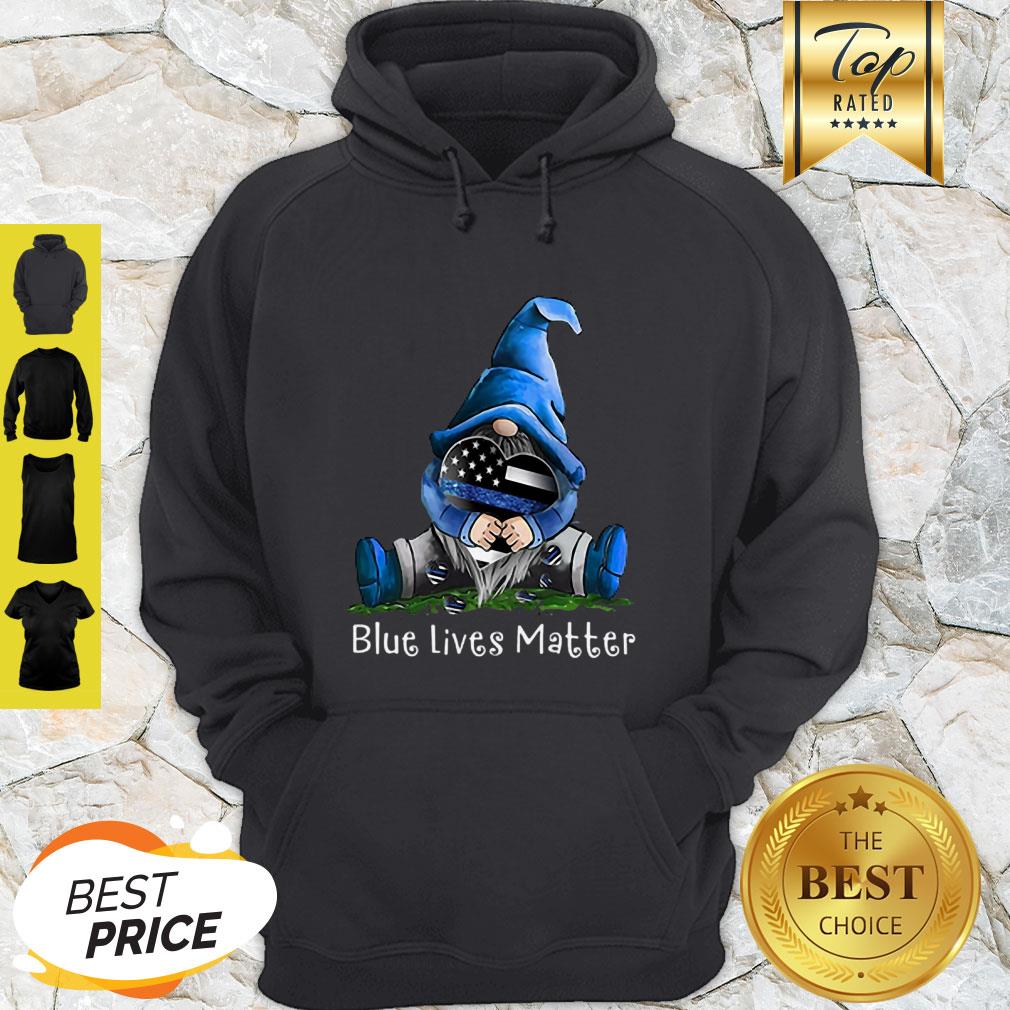 Gnome Hug Blue Lives Matter Thin Blue Line Hoodie