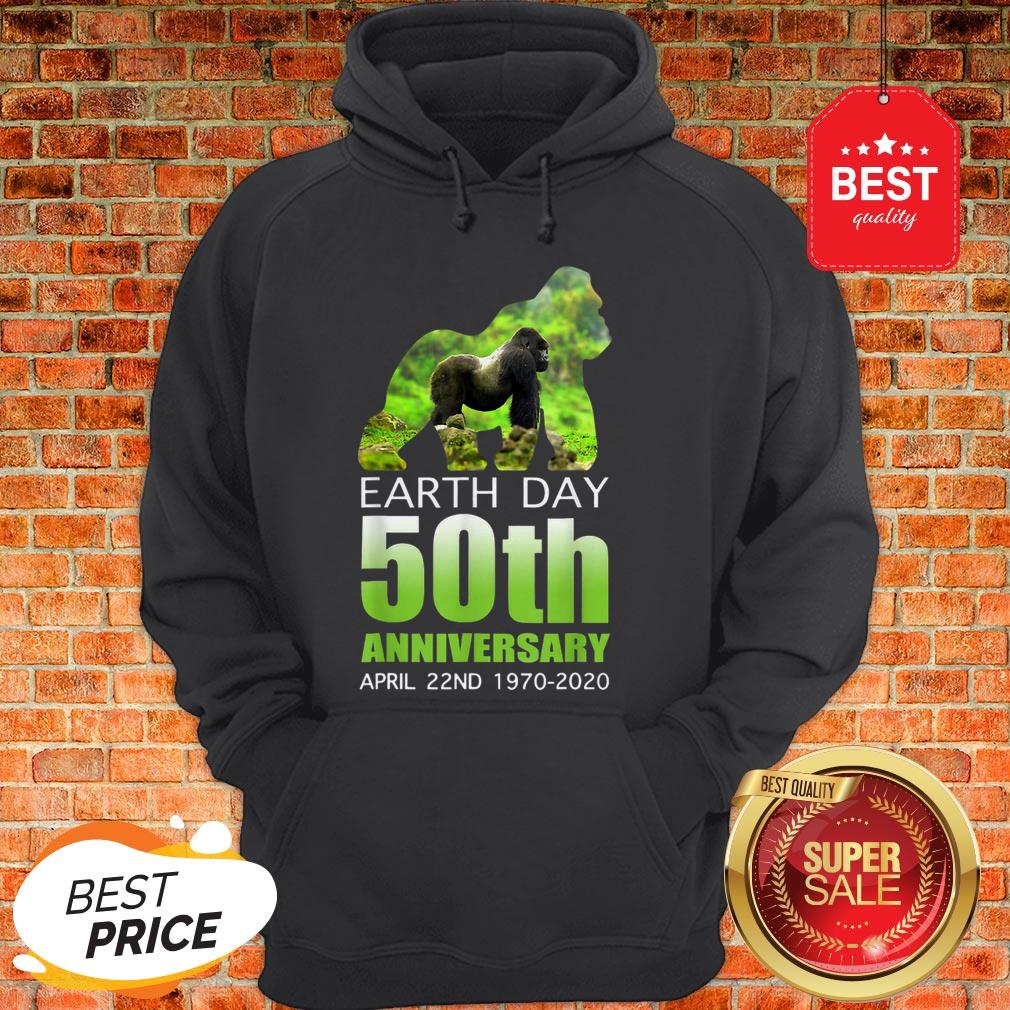 Gorilla Silhouette Earth Day 50th Anniversary April 22nd Hoodie
