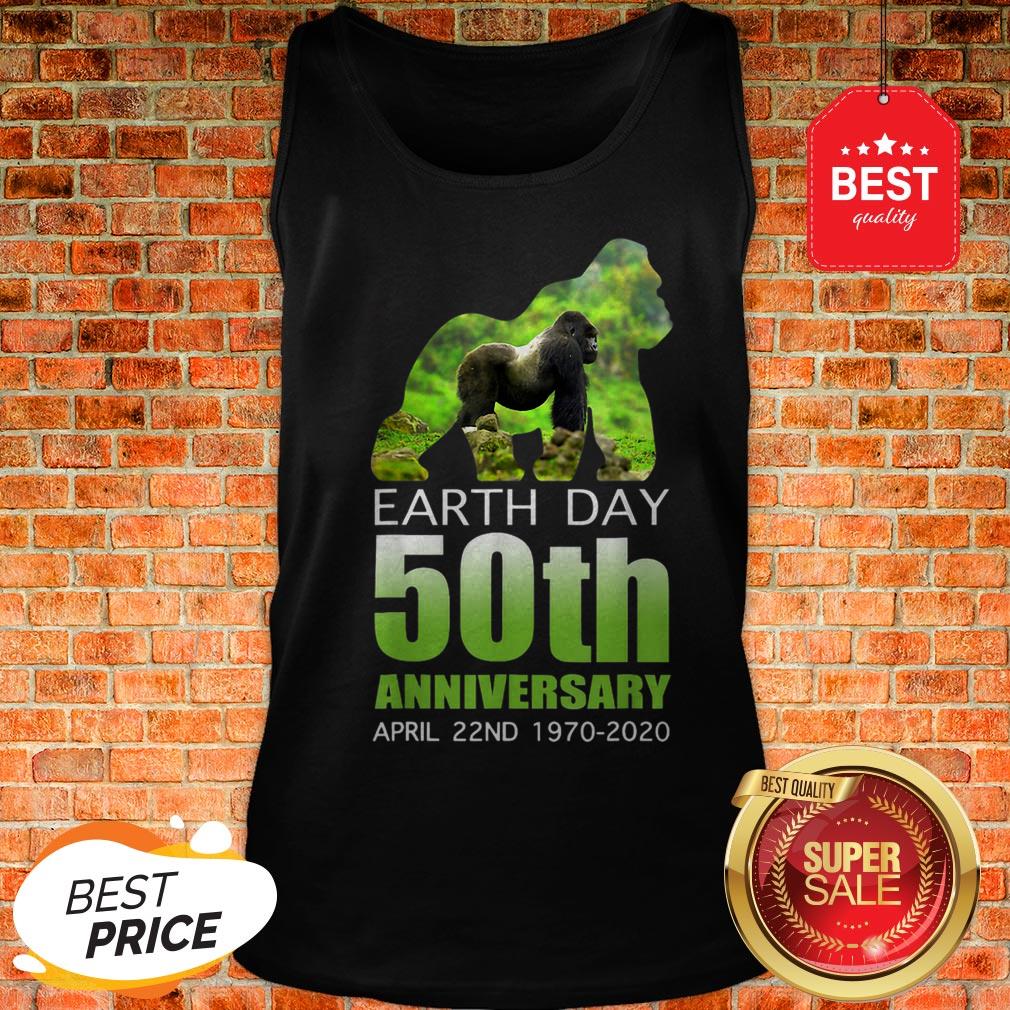 Gorilla Silhouette Earth Day 50th Anniversary April 22nd Tank Top