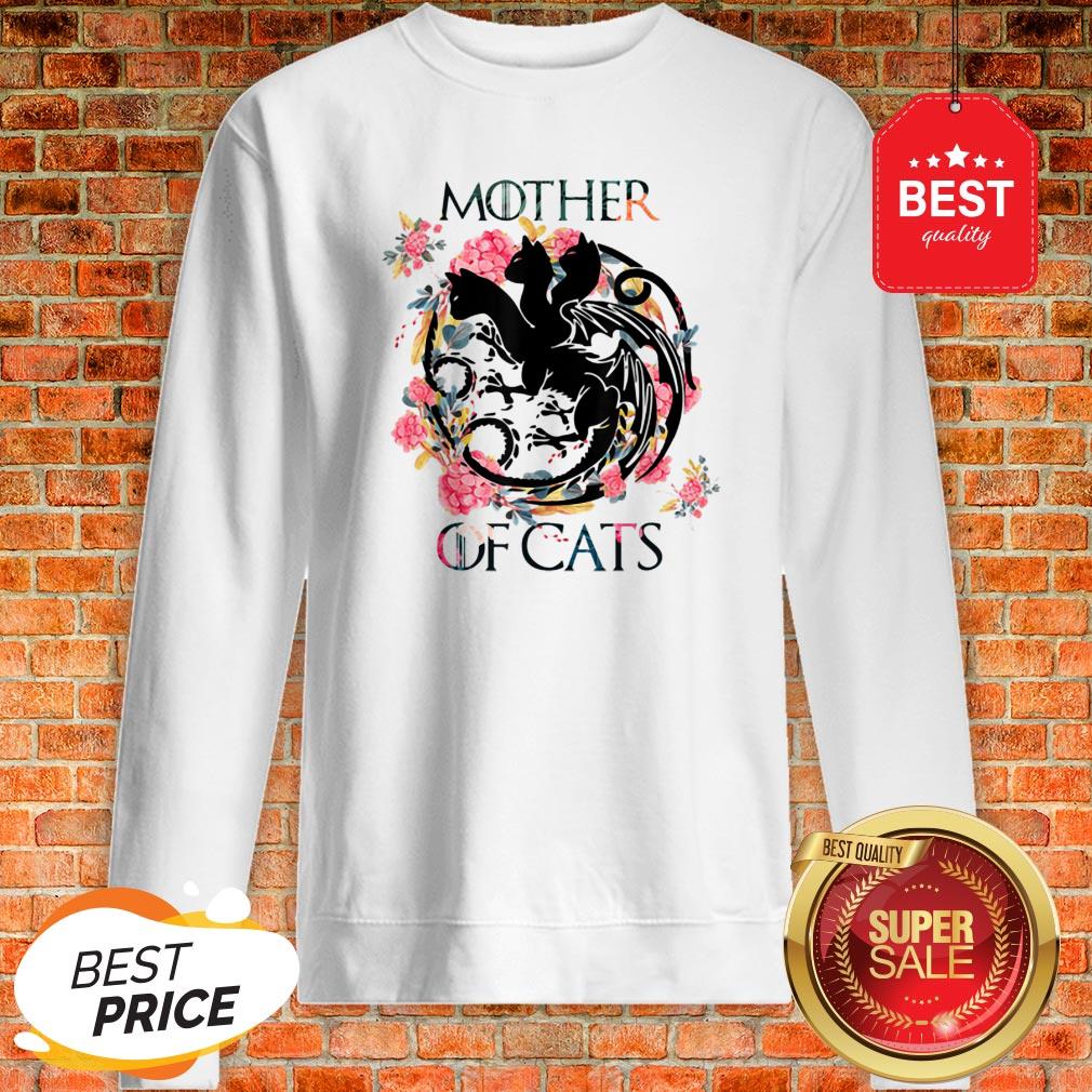 Nice Mother Of Cats – Cat Lovers Floral Gift For Cat Mom Sweatshirt