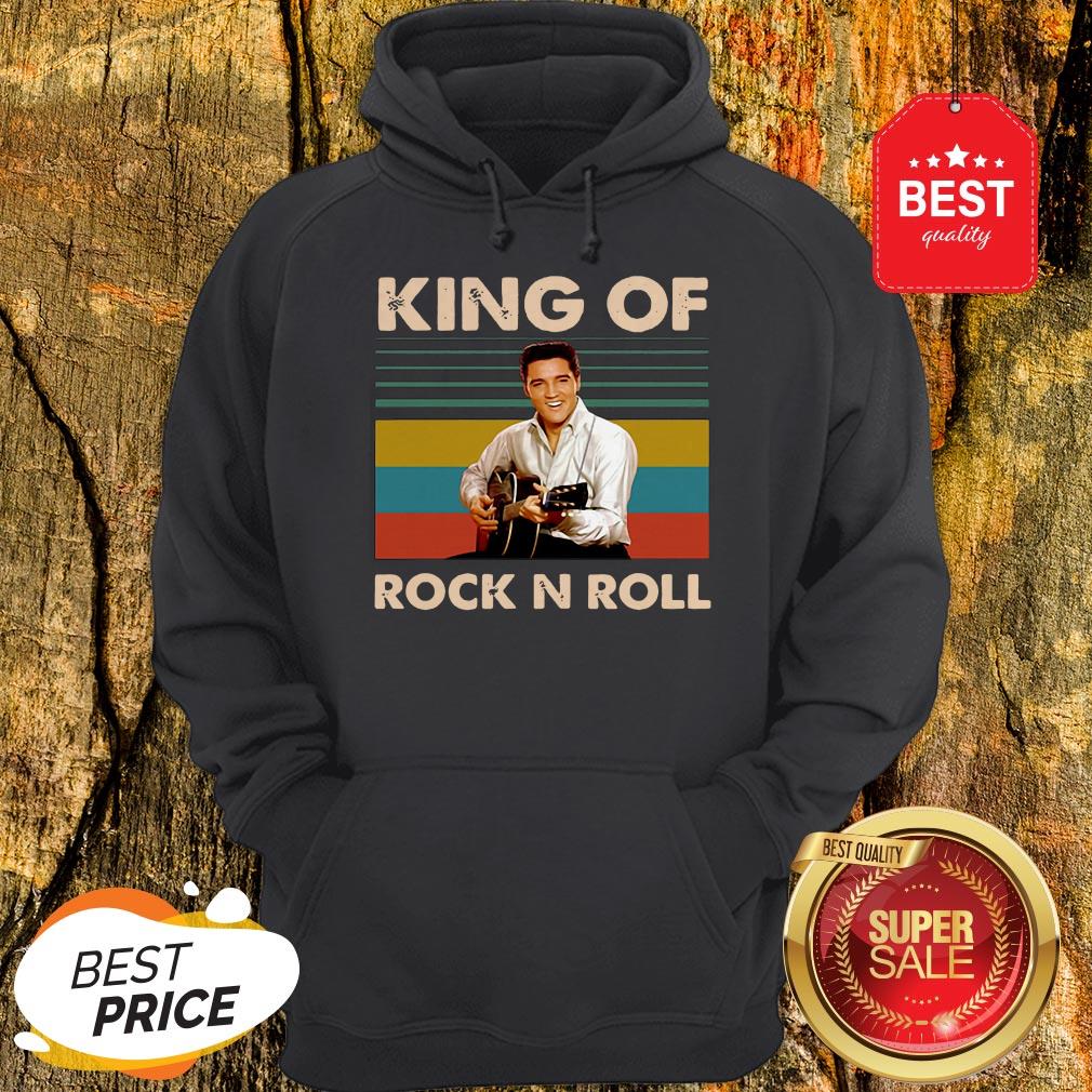 Official Elvis Presley King Of Rock N Roll Vintage Hoodie