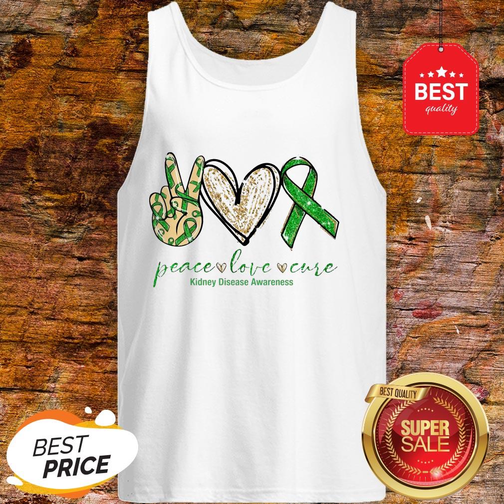 Official Kidney Disease Awareness Peace Love Cure Tank Top