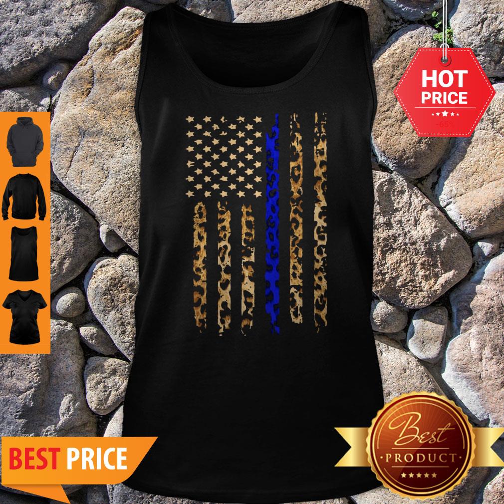 Official Thin Blue Line Mashup Leopard Tank Top