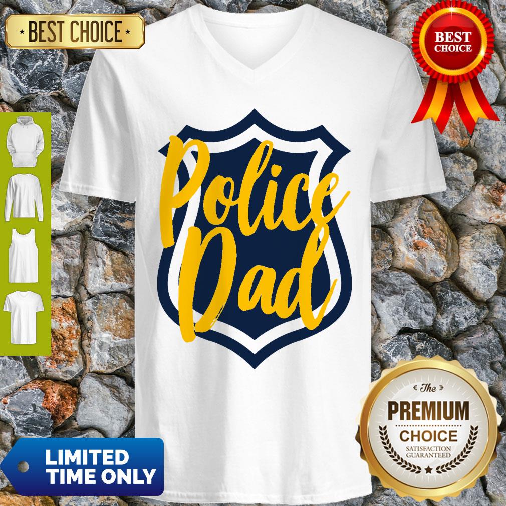 Mens Police Dad Cool Police Officer Cop Daddy Father Papa V-neck