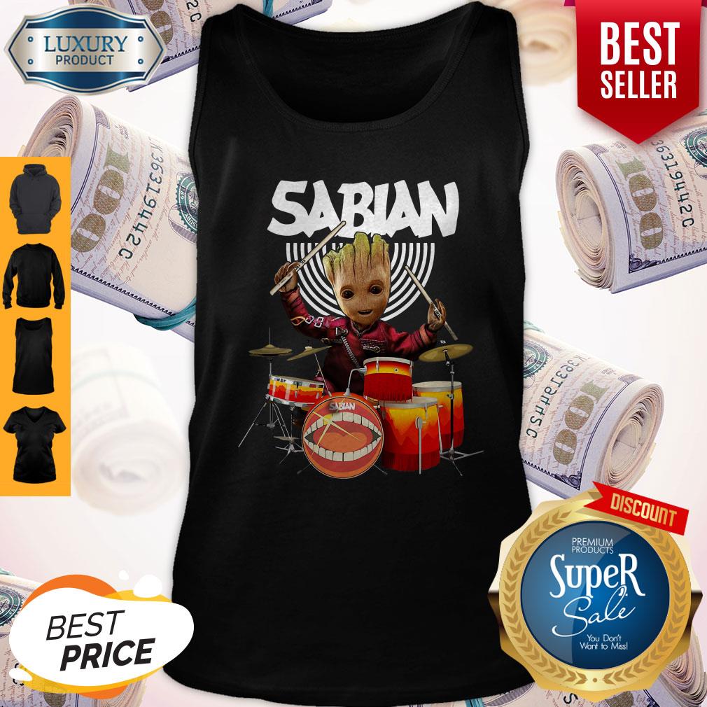 Baby Groot Show Animal Playing Sabian Drums Tank Top