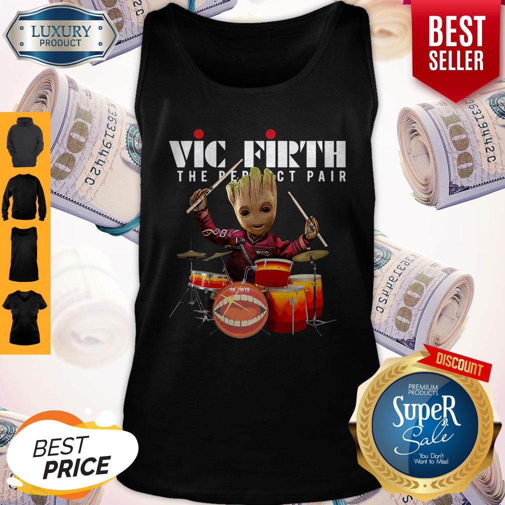 Official Baby Groot Show Animal Playing Vic Firth The Perfect Pair Tank Top