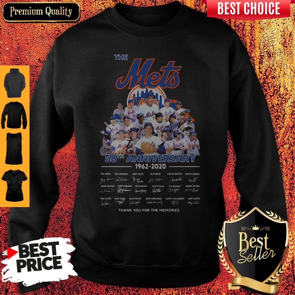 The Mets 58th Anniversary 1962-2020 Thank You For The Memories Signatures Sweatshirt