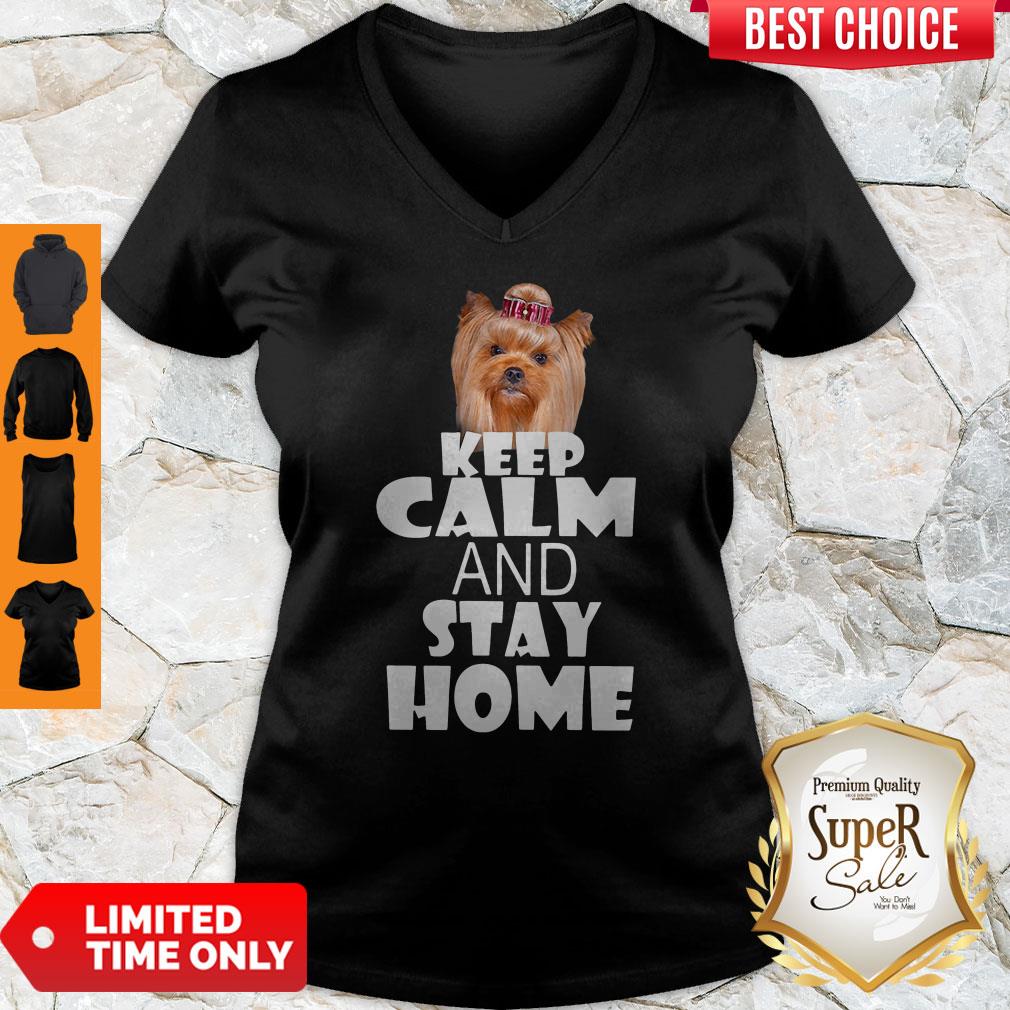 Dog Keep Calm And Stay Home V-neck