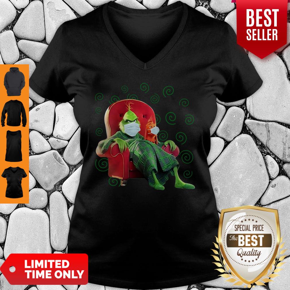 The Grinch Sitting In A Chair Covid 19 V-neck