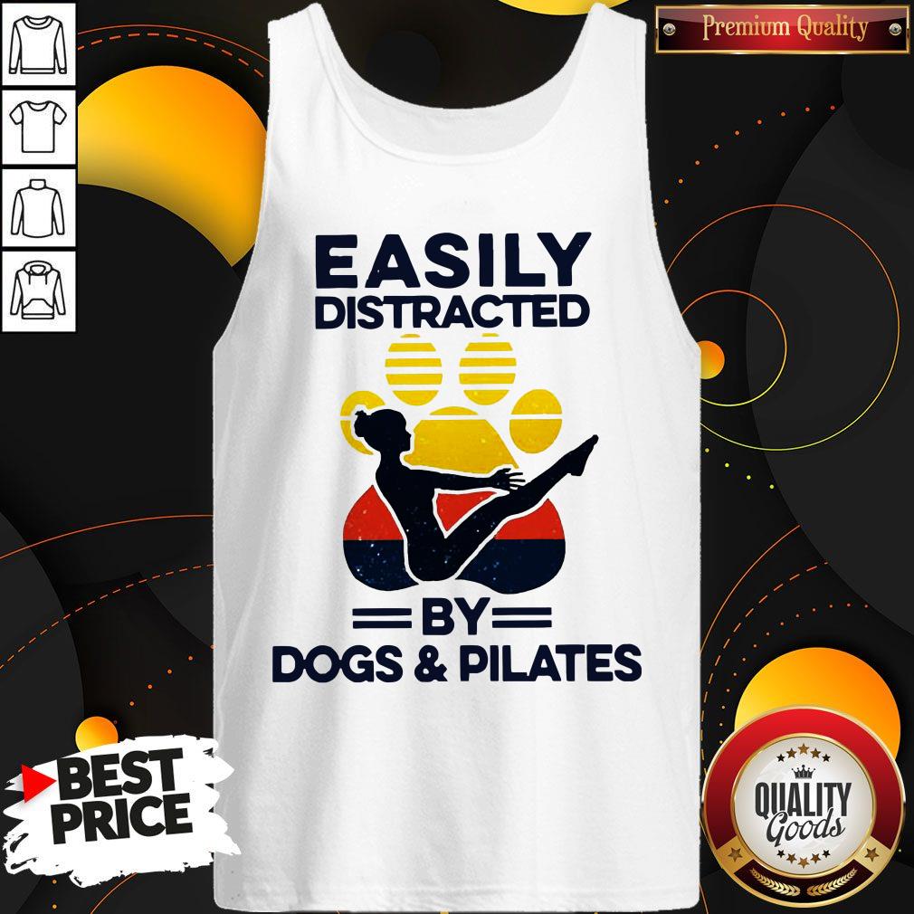 Easily Distracted By Dogs And Pilates Vintage Tank Top