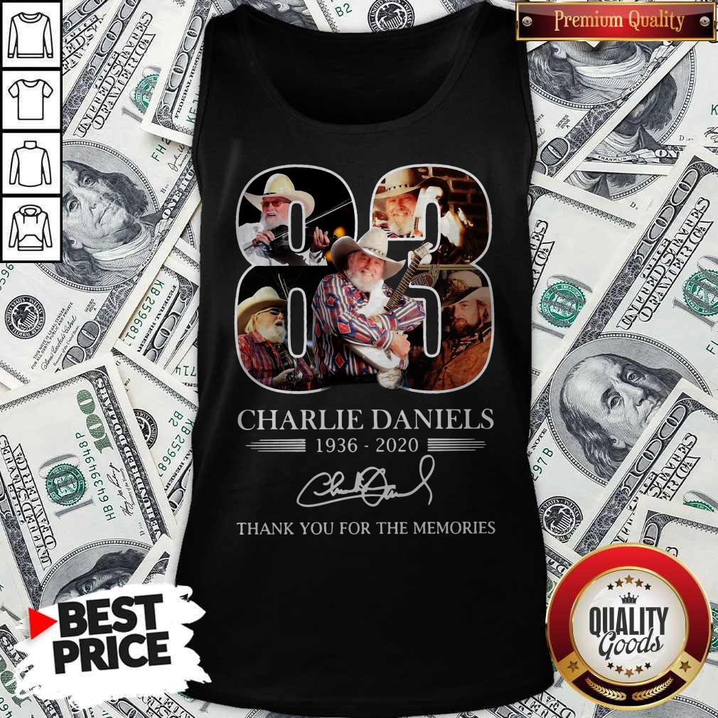 83 Charlie Daniels 1936 2020 Thank You For The Memories Signature Tank Top