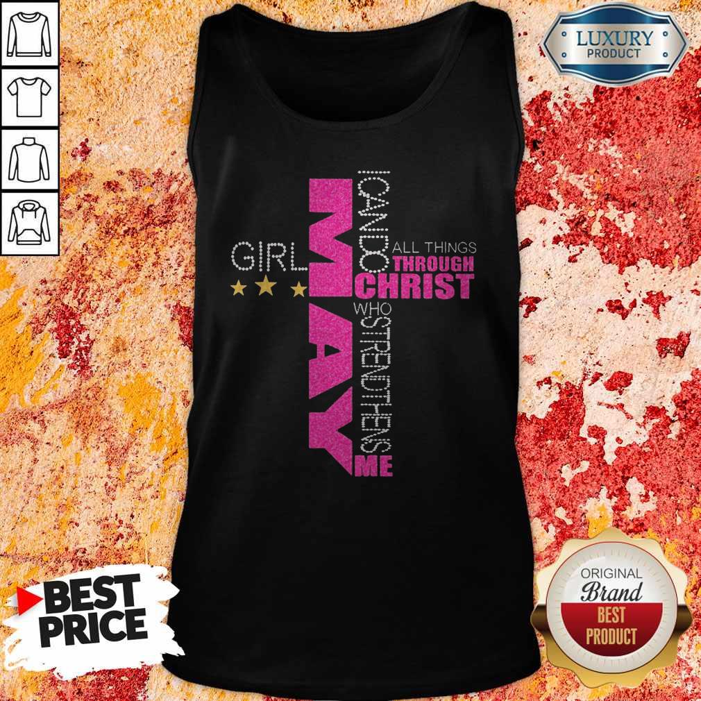 I Can Do All Things Through Christ Who Strengthens Me May Girl Diamond Tank Top
