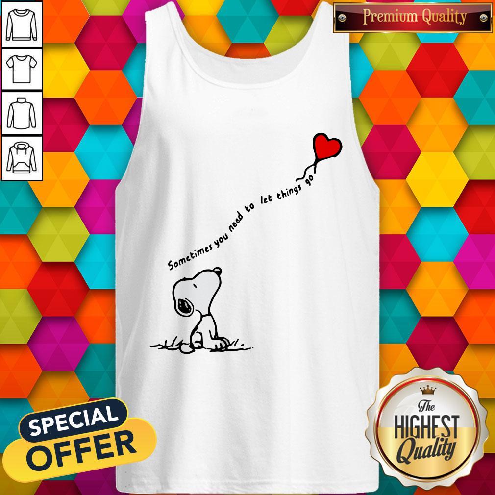 Snoopy Sometimes You Need To Let Things Go Hearts Tank Top