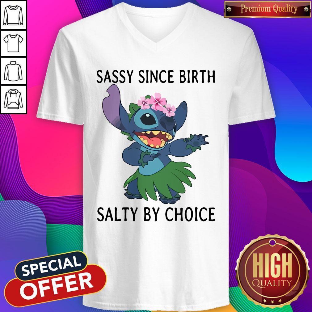 Stitch Sassy Since Birth Salty By Choice V-neck