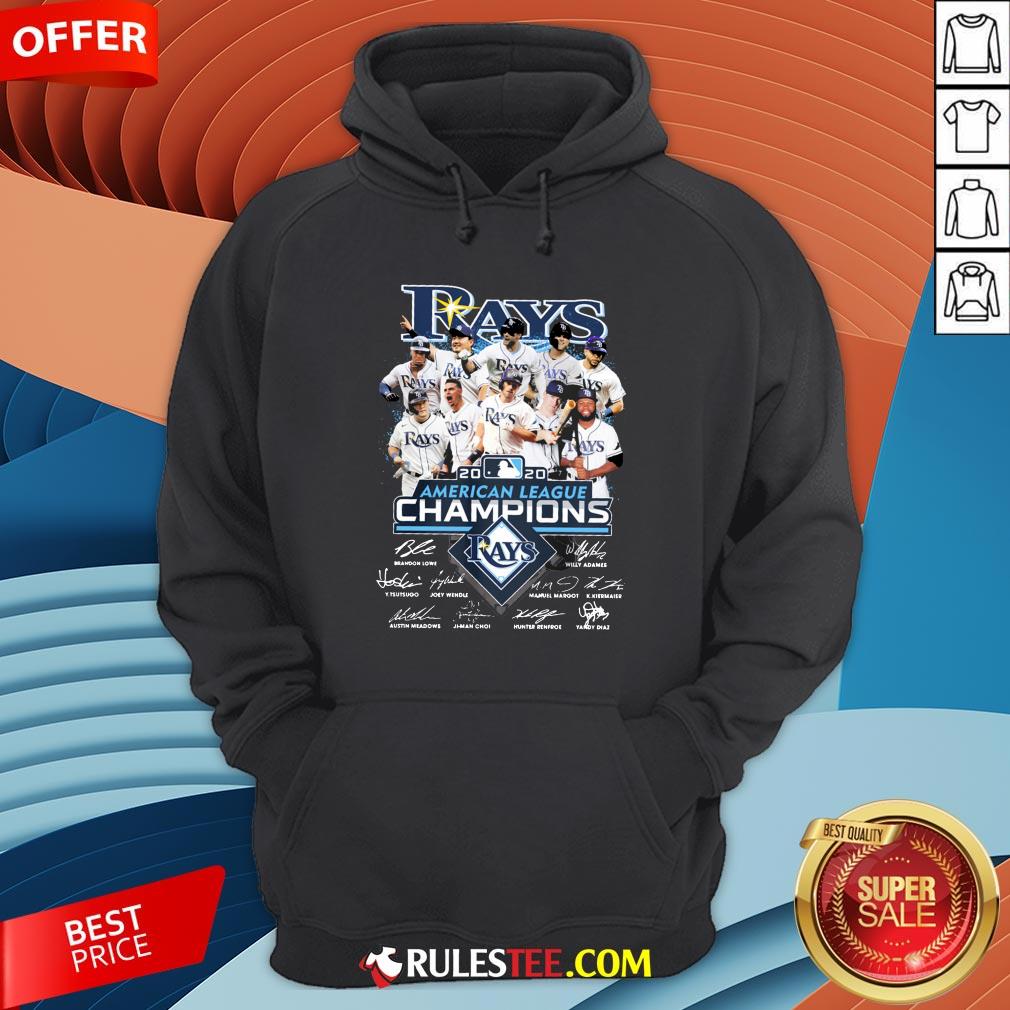 Funny 2020 American League Champions Tampa Bay Rays Signatures Hoodie-Design By Rulestee.com