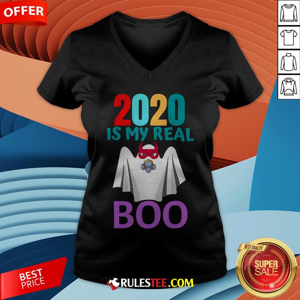 Colorful 2020 Is My Real Boo Ghost Halloween V-neck - Design By Rulestee.com