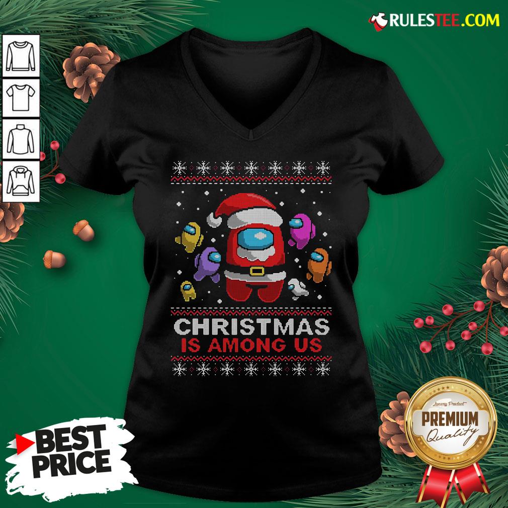 Awesome Christmas Is Among Us Ugly V-neck - Design By Rulestee.com