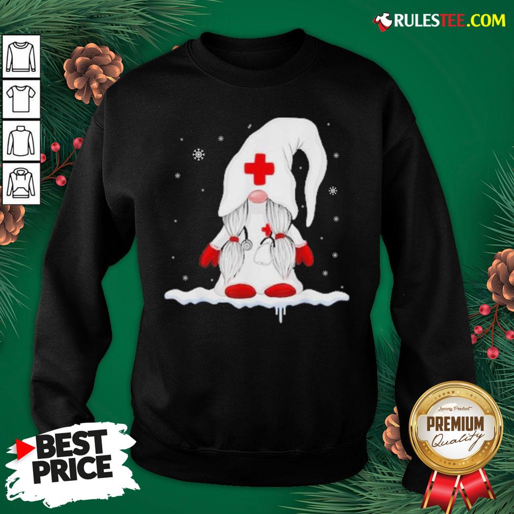 Pretty Nurse Santa Claus Merry Christmas Snow Sweatshirt- Design By Rulestee.com