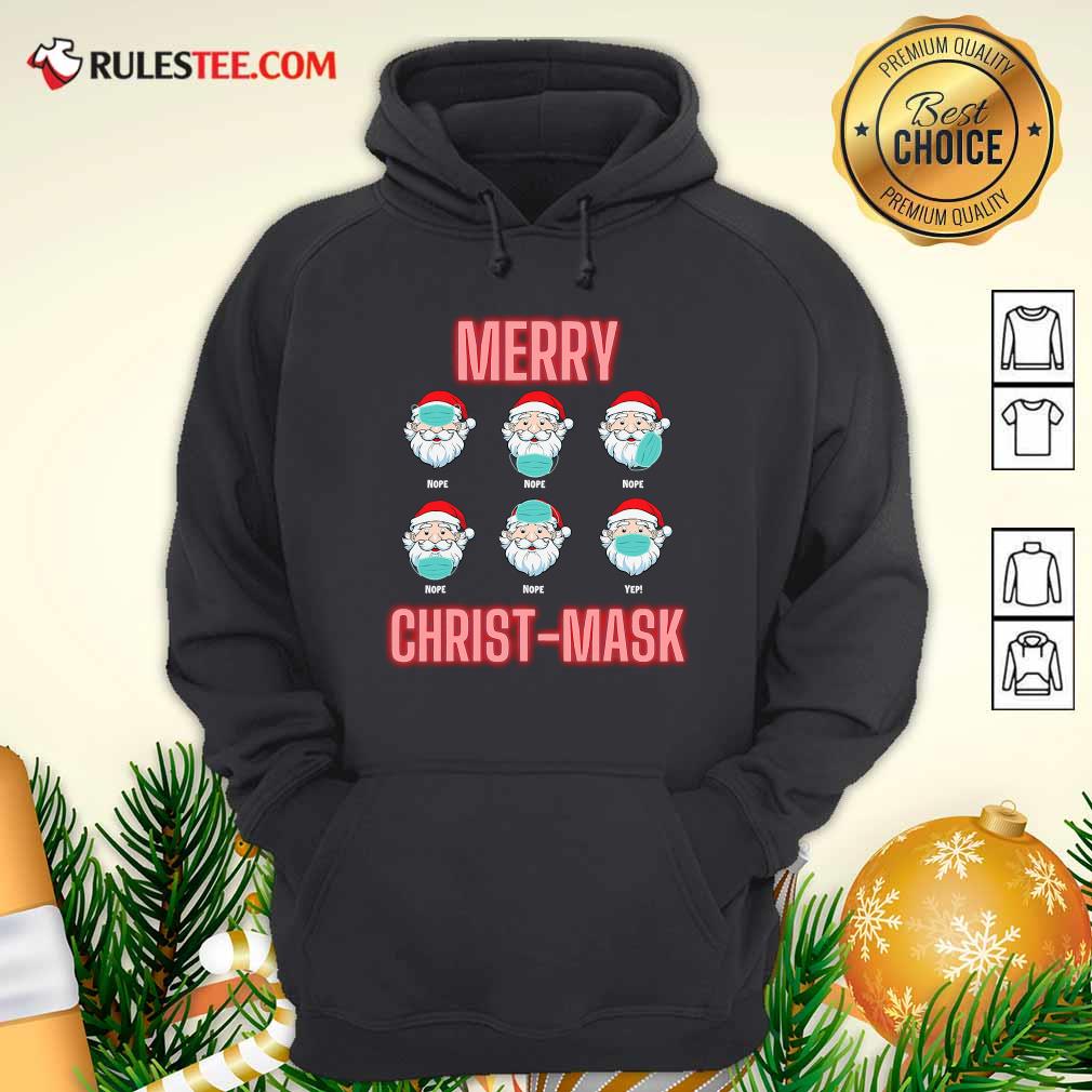 Merry Christmask Six Santa With Face Mask Covid Hoodie - Design By Rulestee.com