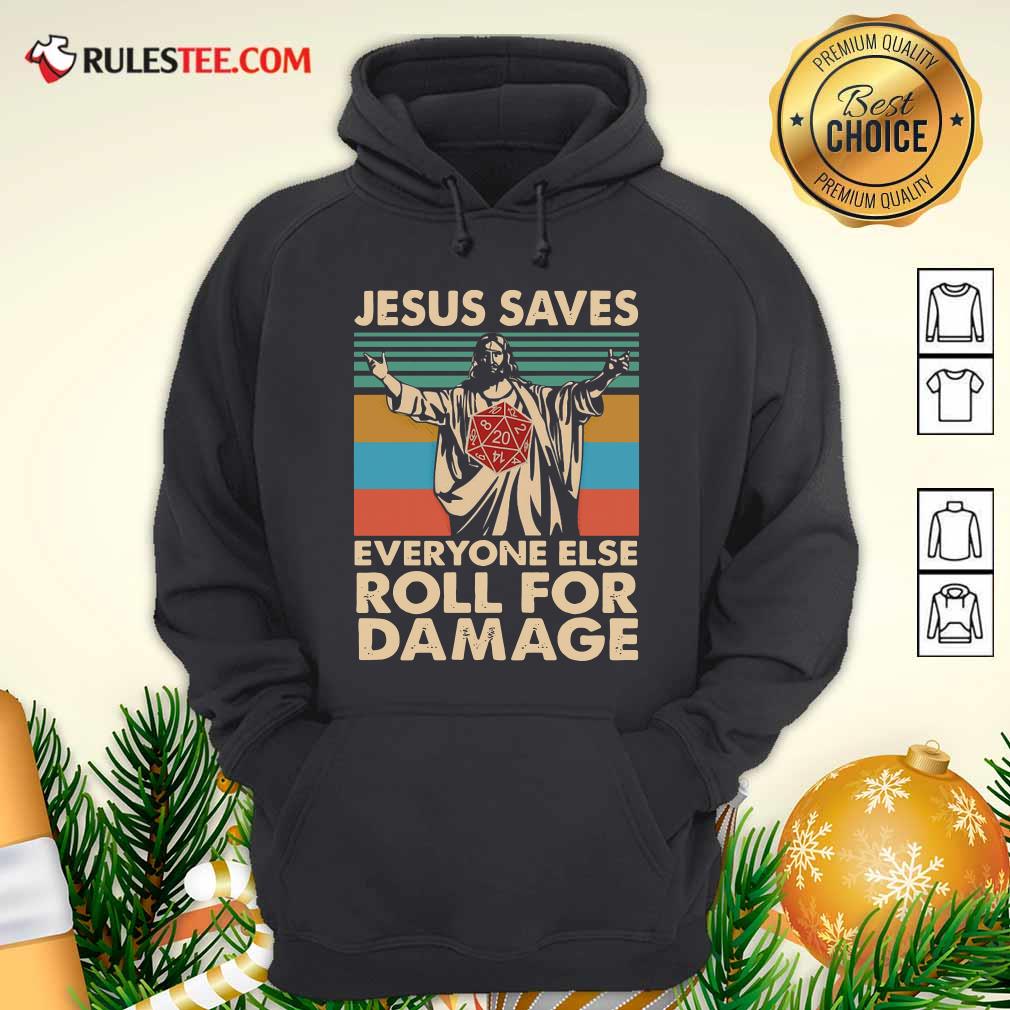 Jesus Saves Everyone Else Roll For Damage Vintage Retro Hoodie - Design By Rulestee.com