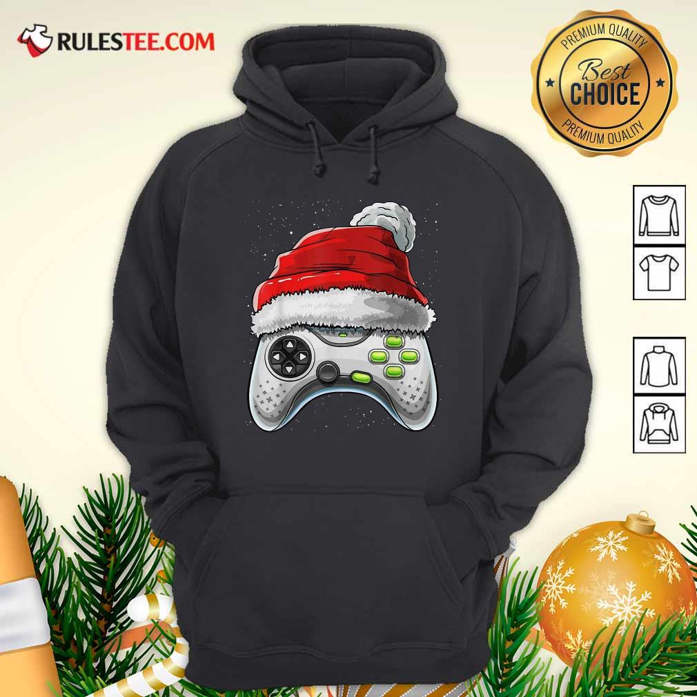 Video Game Controller Santa Hat Christmas Hoodie - Design By Rulestee.com