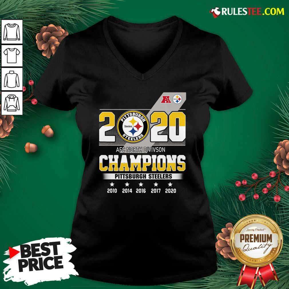 2020 AFC North Division Champions Pittsburgh Steelers V-neck - Design By Rulestee.com