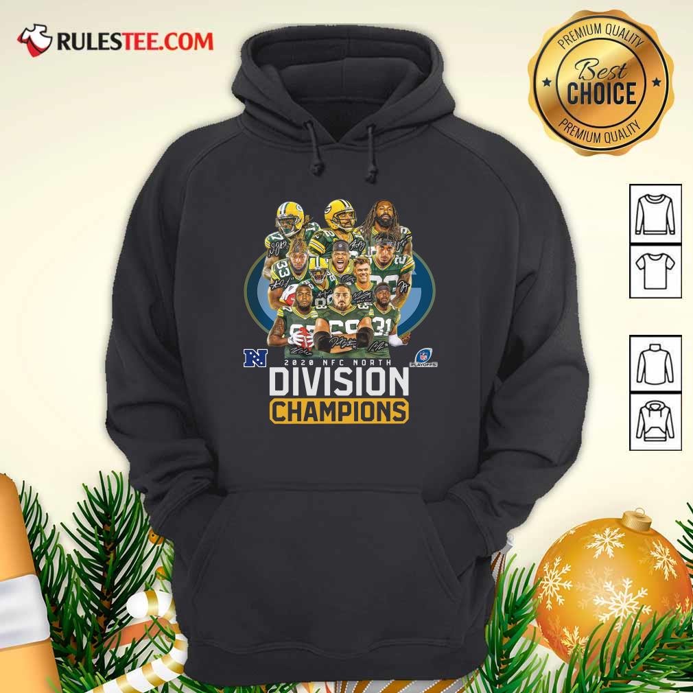 Bay Packers 2020 Nfc North Playoffs Division Champions Signatures Hoodie- Design By Rulestee.com