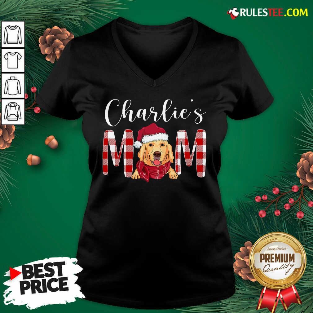 Official Golden Retriever Charlie’s Mom Christmas V-neck - Design By Rulestee.com