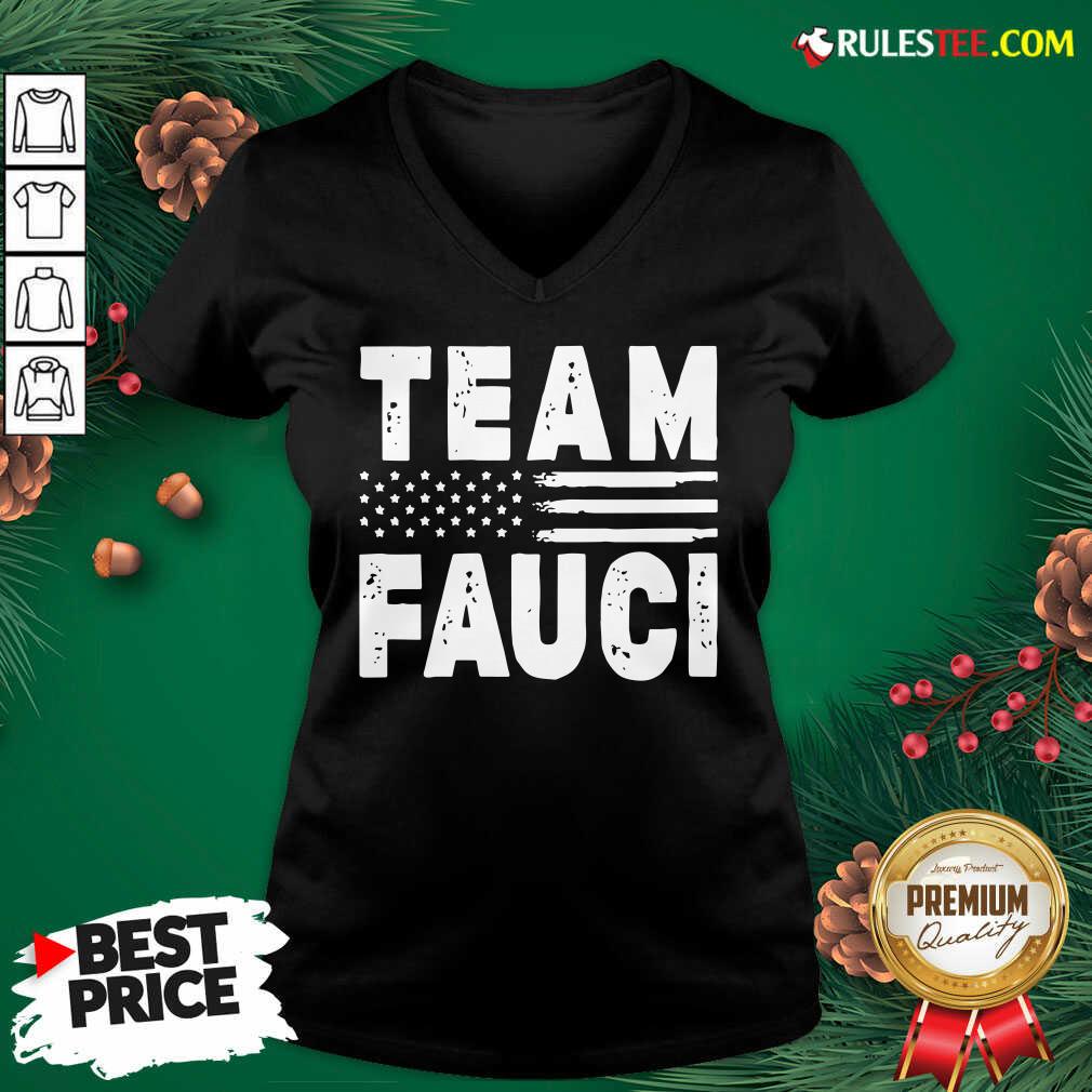 Team Fauci Face Mask American Flag V-neck - Design By Rulestee.com