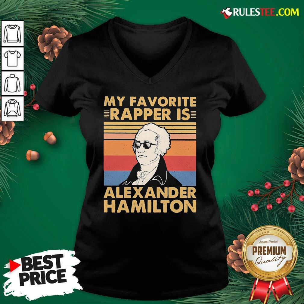 My Favorite Rapper Is Alexander Hamilton Vintage V-neck - Design By Rulestee.com
