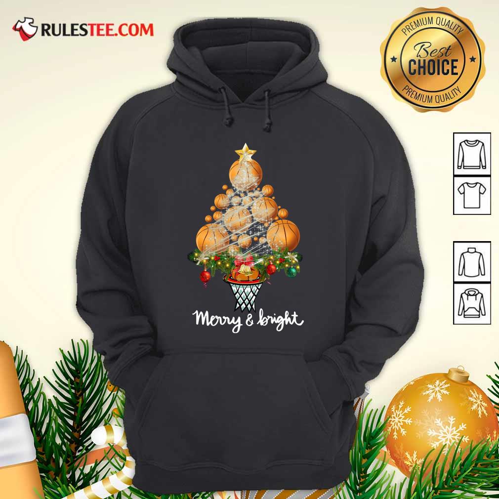 Volleyball Merry And Bright Christmas Tree Hoodie - Design By Rulestee.com