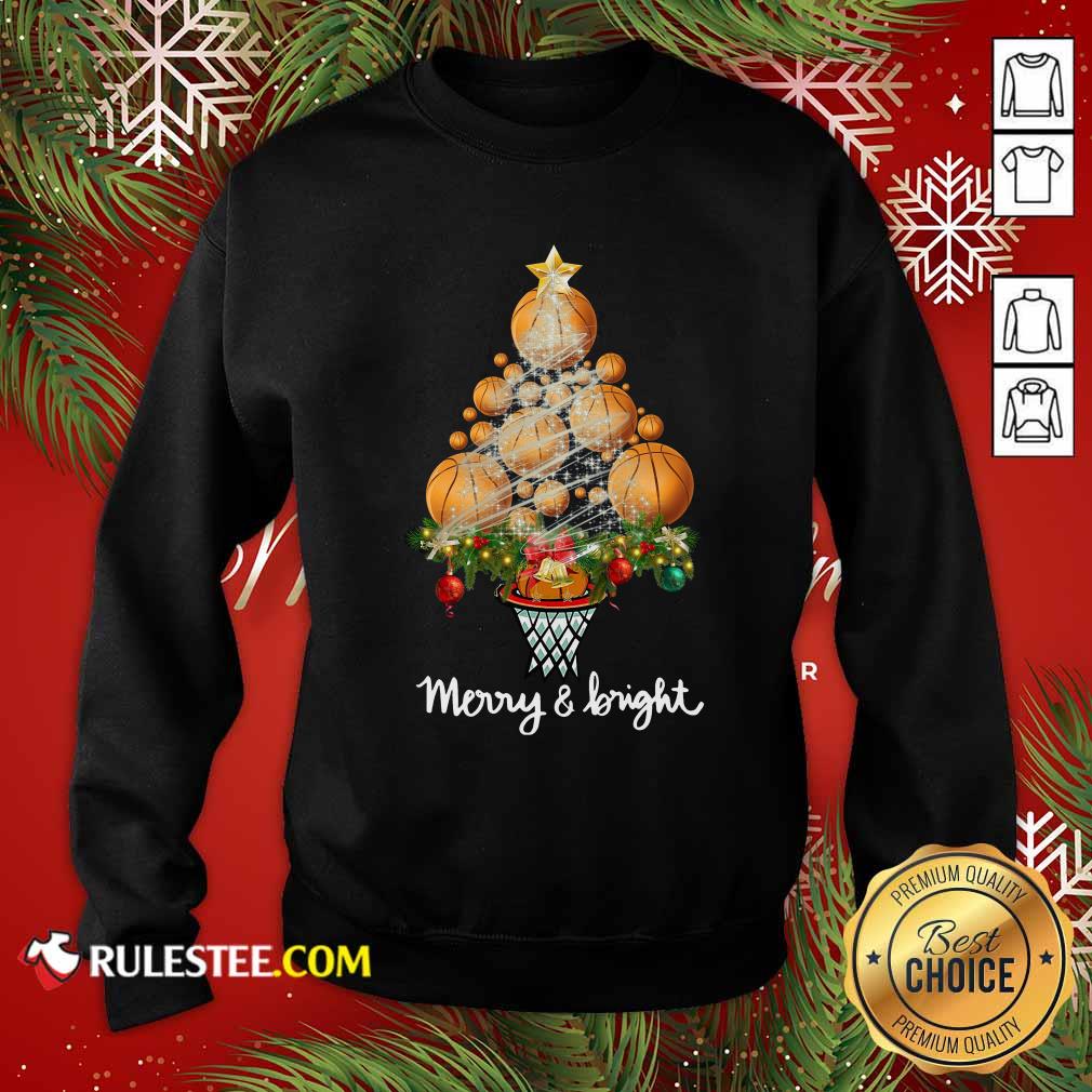 Volleyball Merry And Bright Christmas Tree Sweatshirt - Design By Rulestee.com