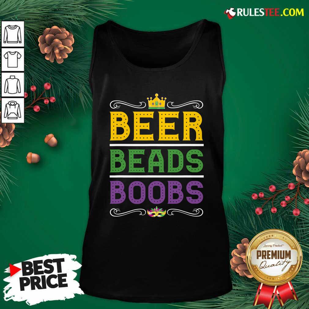 Beer Bead Boobs Carnival Party Mardi Gras Tank Top - Design By Rulestee.com
