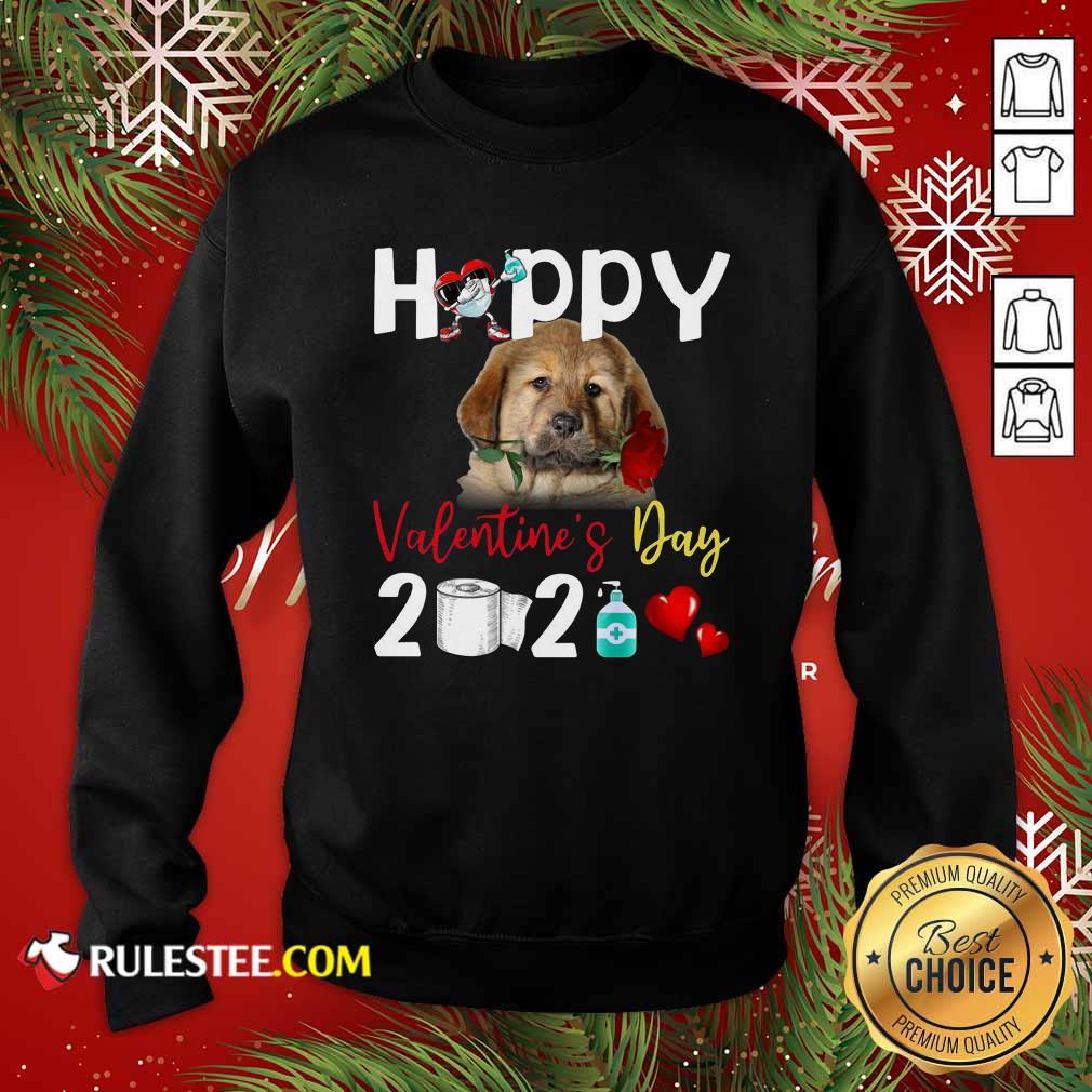 Tibetan Mastiff Happy Valentines Day With Toilet Paper 2021 Sweatshirt - Design By Rulestee.com