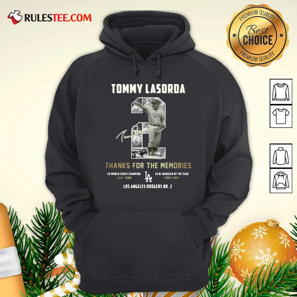 Tommy Lasorda 2 Thank You For The Memories Signature Hoodie - Design By Rulestee.com