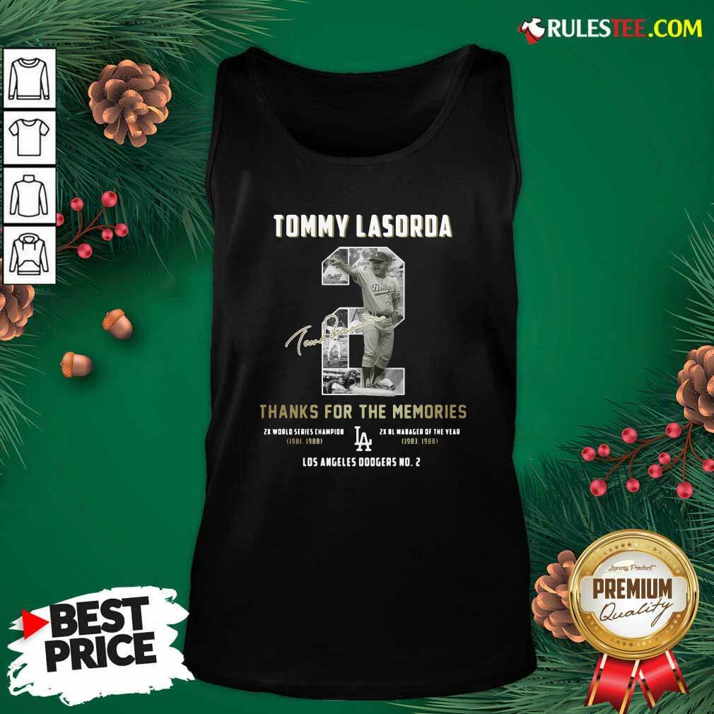  Tommy Lasorda 2 Thank You For The Memories Signature Tank Top - Design By Rulestee.com