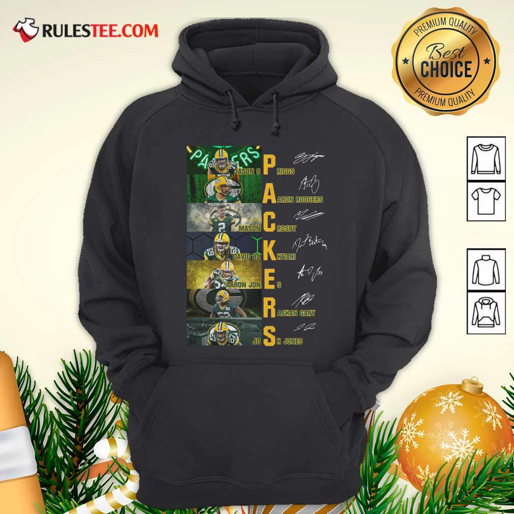 Green Bay Packers Jason Spriggs Aaron Rodgers Mason Crosby Signatures Hoodie - Design By Rulestee.com