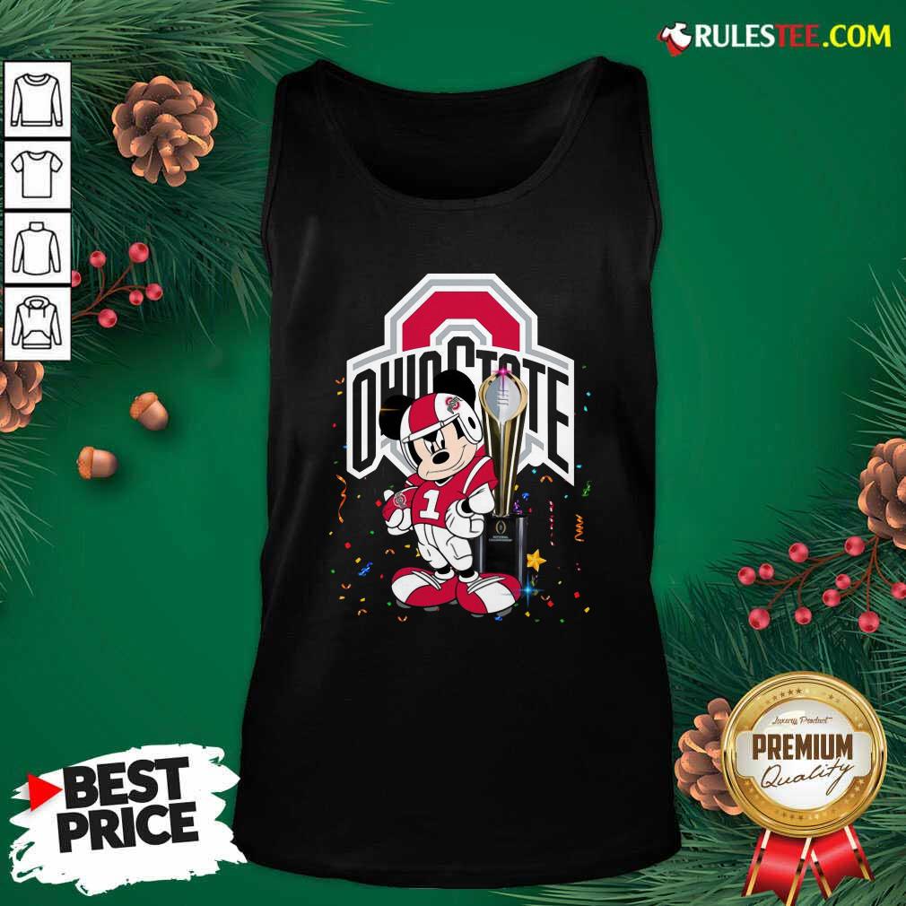 Mickey Mouse And Cup Ohio State Buckeyes Tank Top - Design By Rulestee.com