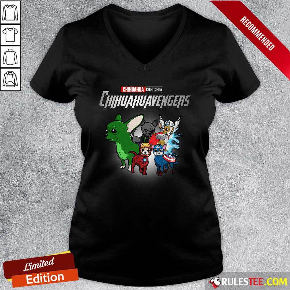 Chihuahua Marvel Avengers Chihuahuavengers V-neck - Design By Rulestee.com