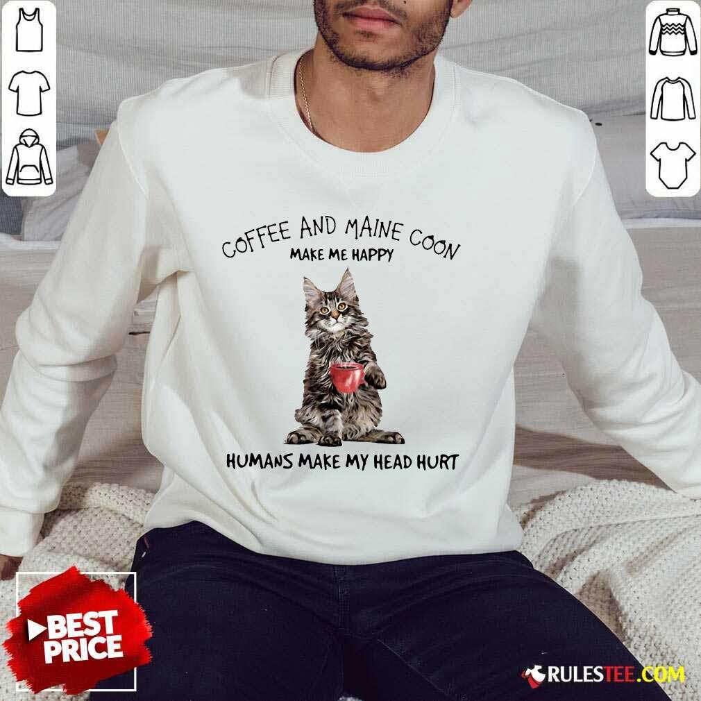 Amused Cat Coffee And Maine Coon Sweater