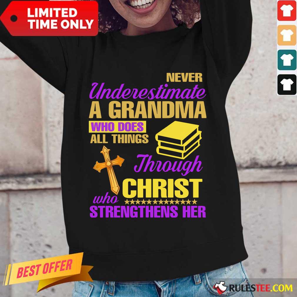 Surprised Underestimate A Grandma Her Long-sleeved 
